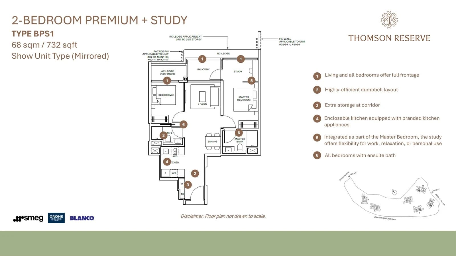 2-Bedroom Premium + Study — Type BPS1