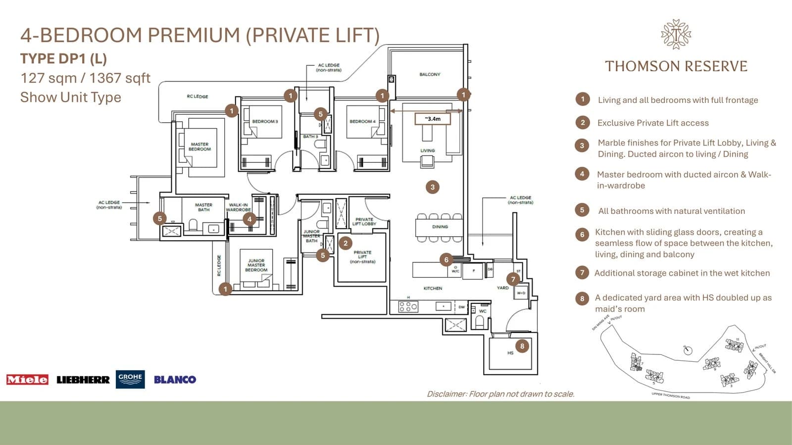 4-Bedroom Premium (Private Lift) — Type DP1 (L)