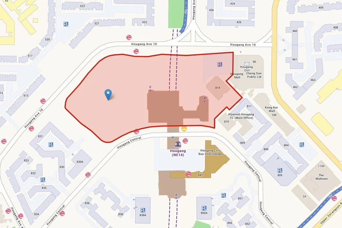 Hougang Central site boundary